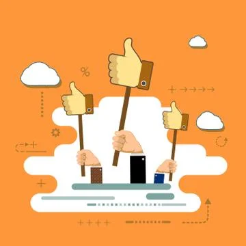 Human hand with thumb up. 스톡 일러스트