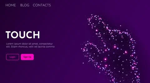 Human hand in touch figure made of stars and dots. Stock Illustration