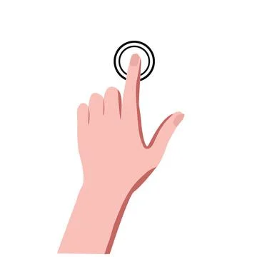 Human hand touch screen signage icon Stock Illustration