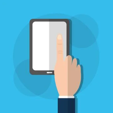 Human hand touch talbet computer device Stock Illustration