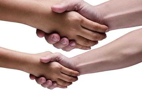 Human hand touch together.Checking hands Stock Photos