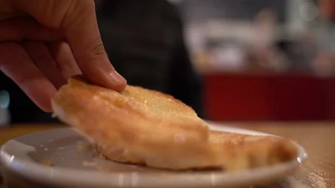 Human Hand touching pastry Stock Footage 143166186