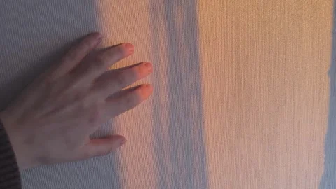 Human Hand Touching Textured Wall 库存影片 336469450