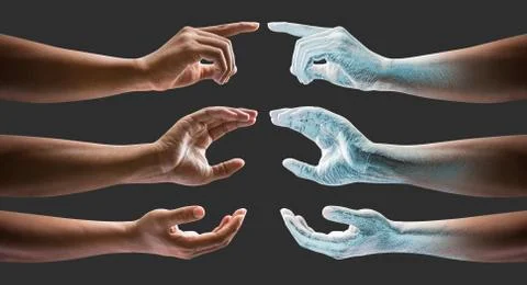 Human hand transform to the ice Stock Photos
