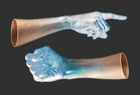 Human hand transform to the ice Stock Photos