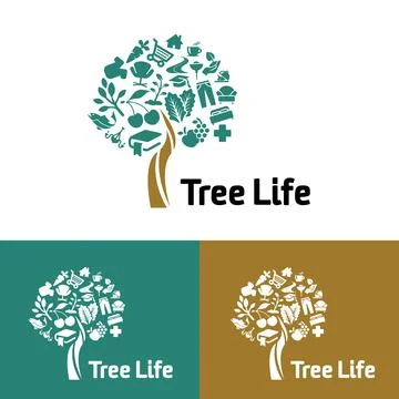 Human hand &amp; tree icon with green leaves - eco concept vector. This graphic a Stock Illustration