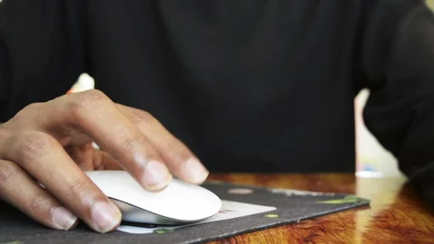 Human hand using computer mouse Stock Footage 90803470