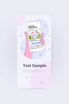 Human hand using mobile app for searching houses for renting or buying online イラスト素材