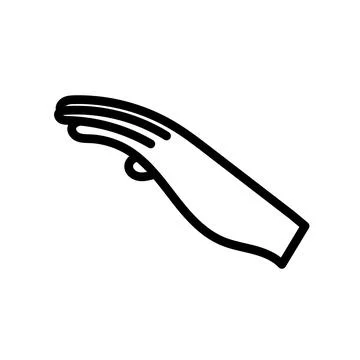 Human hand vector person icon illustration isolated white. Thumb human hand s Stock Illustration