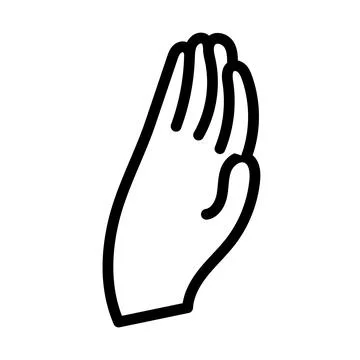 Human hand vector person icon illustration isolated white. Thumb human hand s Stock Illustration