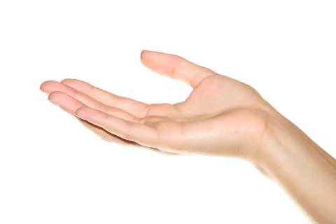 Human hand on white background Foto stock