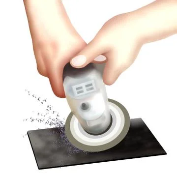 Human Hand Working with A Power Grinder Stock Illustration