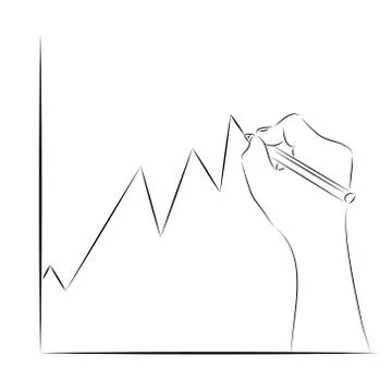 Human hand with writing a diagram Stock-Illustration