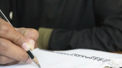 Human hand writing a note Video stock 90883261