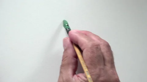 Human hand writing word "GO" with green gouache Video stock 54085296