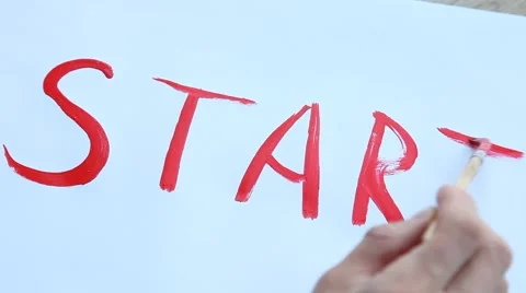 Human hand writing word "start" Stock Footage 40031915