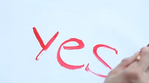 Human hand writing word "yes" Video stock 40031908