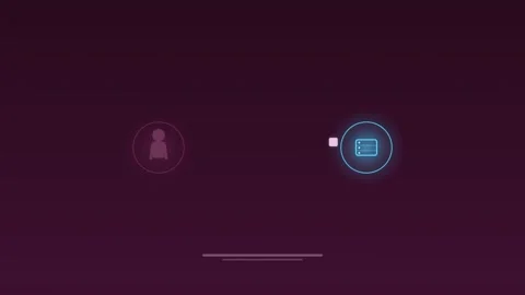 Human handing work to AI robot pink concept background loop Видео 342617277