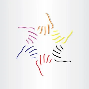 Human hands all races Stock Illustration