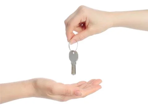Human hands and keys Stock Photos