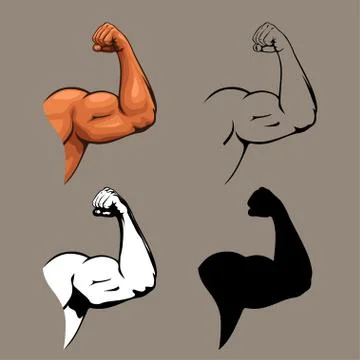 Human hands biceps design set Stock Illustration