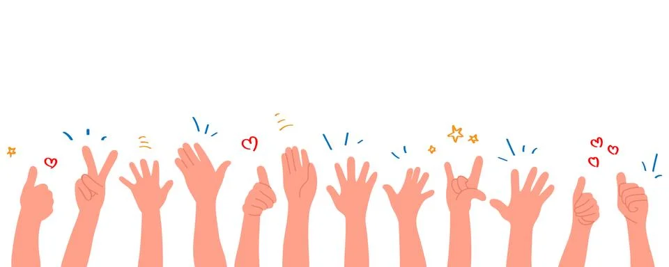 Human hands clapping. applaud hands. vector illustration in flat style Stock Illustration