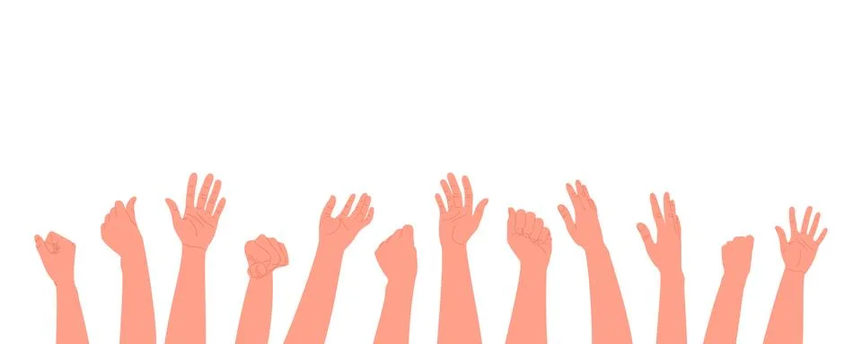 Human hands clapping, clapping, fans. Vector illustration in a flat style on  Stock-Illustration