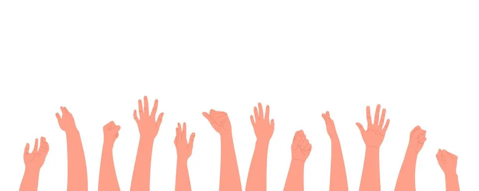 Human hands clapping, clapping, fans. illustration in a flat style on a white Stock Illustration