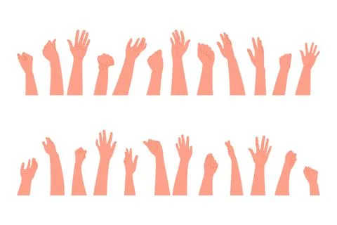 Human hands clapping, clapping, fans. illustration in a flat style on a white Stock Illustration