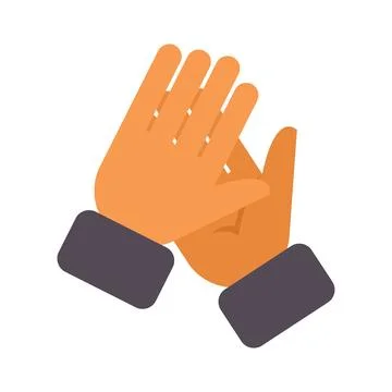 Human hands clapping giving applause in flat design Stock Illustration