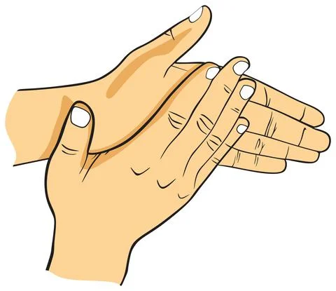 Human hands clapping vector drawing on isolated background congratulate cheering Stock Illustration