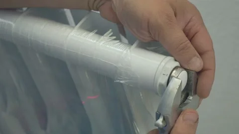 Human hands close up. a worker prepares a bimetallic radiator for installation Stock Footage 139190046