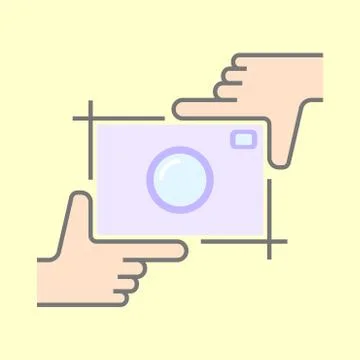Human hands doing cropping symbol isolated. Framing hands and camera. 스톡 일러스트