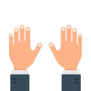  Human hands gesture vector flat illustration design isolated on white bac... Stock Photos