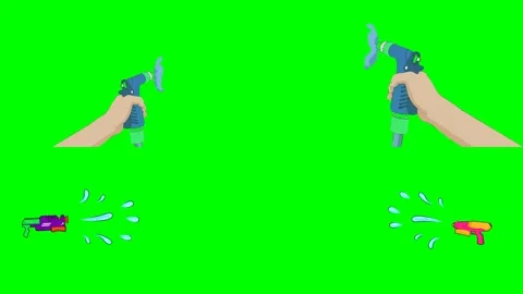 Human hands holding blue spray bottles and spraying clean water liquids 2d Stock Footage 334703193