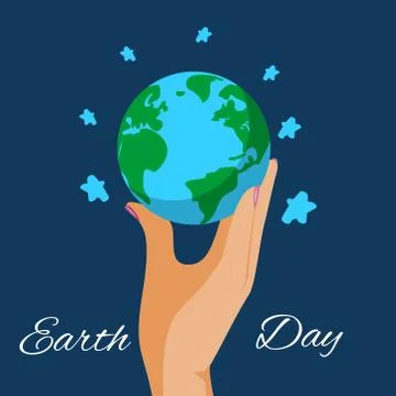 Human hands holding Earth globe, save the planet and the world, ecology concept Stock Illustration