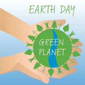 Human hands holding Earth, save earth concept Stock Illustration