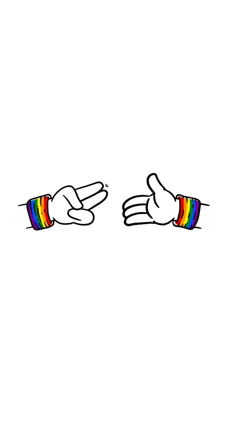 Human hands with LGBT bracelet playing Rock Paper Scissors Video stock 343683854