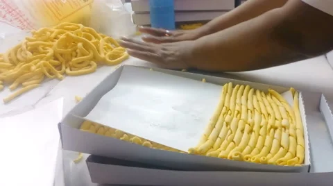 Human hands making italian pasta Stock Footage 48498763