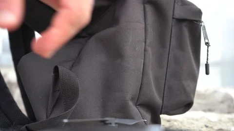 Human hands pick up drone Stock Footage 131482856