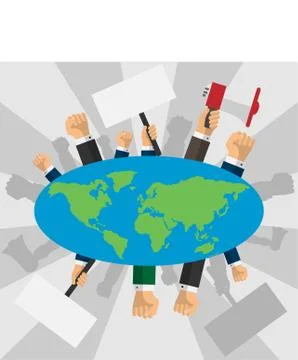 Human hands raised Stock Illustration