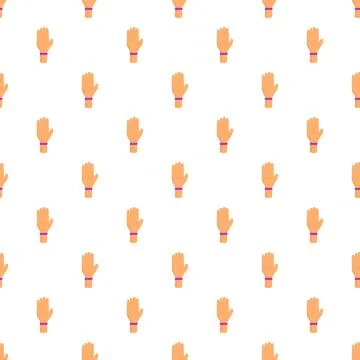 Human hands raising up in a repeated seamless pattern Stock Illustration