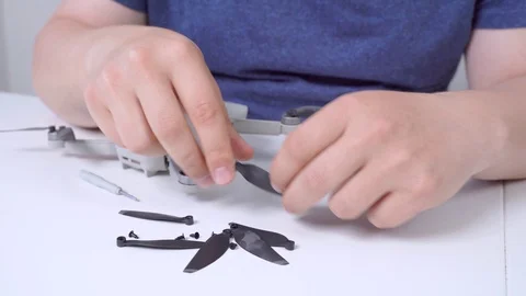 The human hands repairing and doing maintenance with drone. Stock Footage 129506769