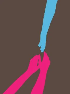 Human hands silhouettes Illustrazione stock