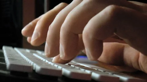 Human hands typing on a computer keyboard Stock Footage 68290460