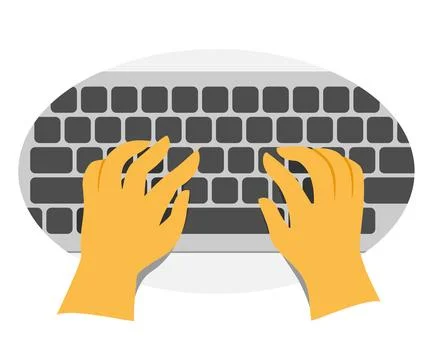 Human Hands Typing the Keyboard Stock Illustration