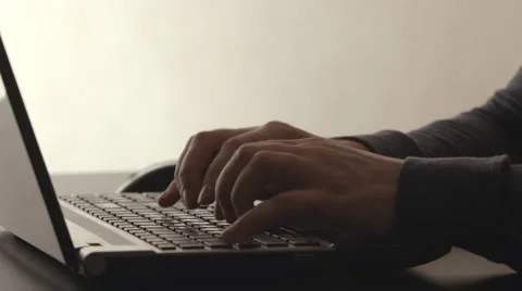 A human hands typing on a notebook Stock Footage 66786593