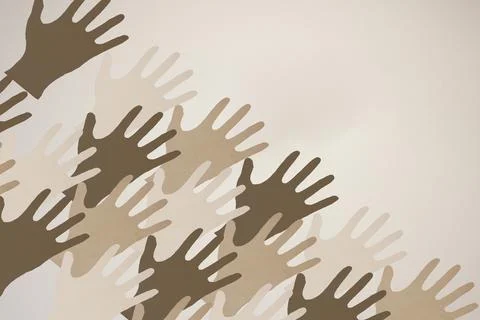 Human hands of various skin tone. Stock Illustration