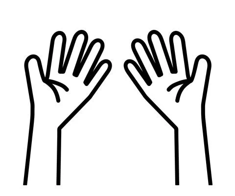 Human hands on a white background. Symbol. Stock Illustration