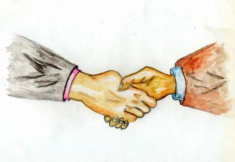 Human Handshake Art Ilustração Stock